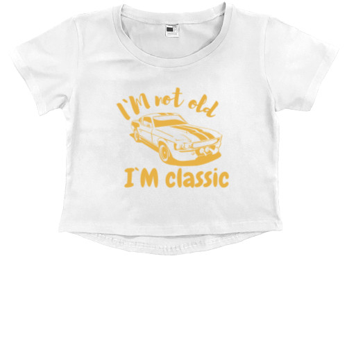 Kids' Premium Cropped T-Shirt - Mustang Vintage car, I'm not old Im classic - Mfest