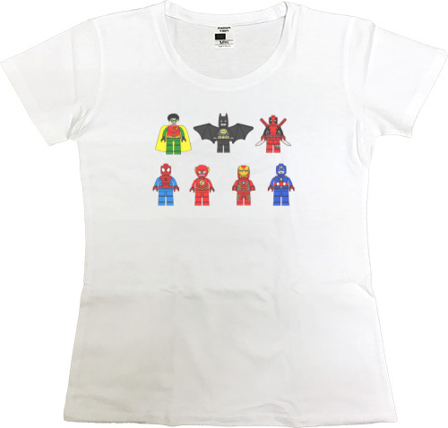 Women's Premium T-Shirt - Lego Heroes DC/Marvel - Mfest