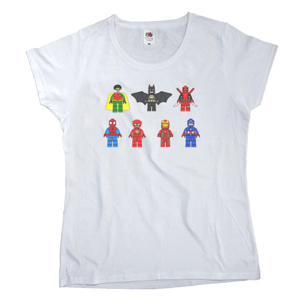 Women's T-shirt Fruit of the loom - Lego Heroes DC/Marvel - Mfest