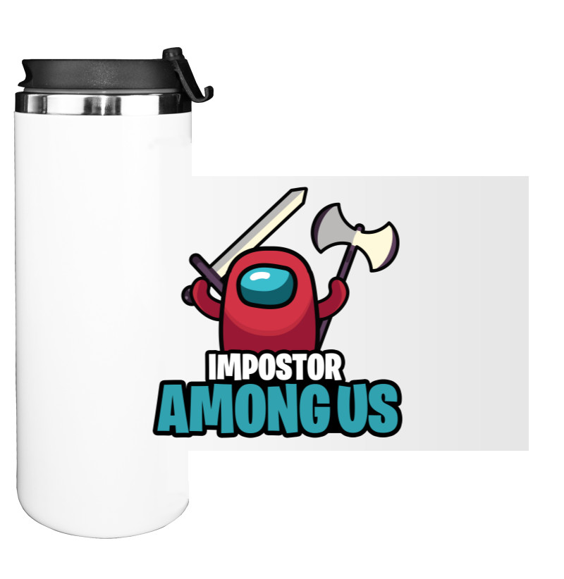 Water Bottle on Tumbler - Impostor is hear - Mfest