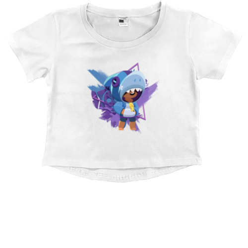 Kids' Premium Cropped T-Shirt - Shark Leon Art - Mfest