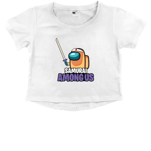 Kids' Premium Cropped T-Shirt - Samurai among us - Mfest