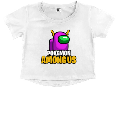 Kids' Premium Cropped T-Shirt - pokemon among us - Mfest