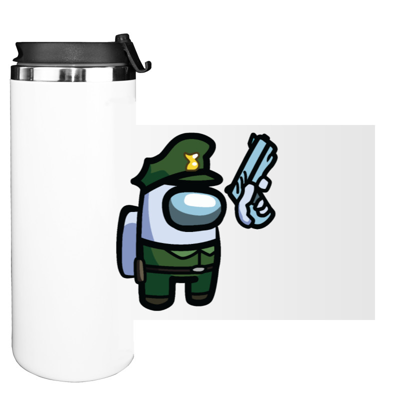 Water Bottle on Tumbler - Among Us - Military White - Mfest