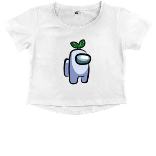 Kids' Premium Cropped T-Shirt - Among Us - White Plant - Mfest