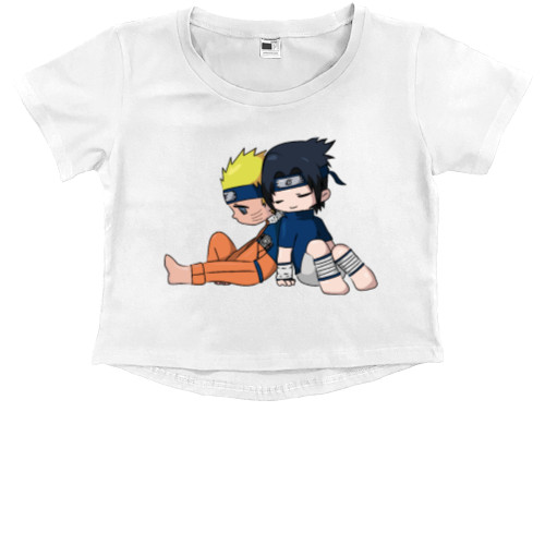 Kids' Premium Cropped T-Shirt - Naruto and Sasuke - Mfest