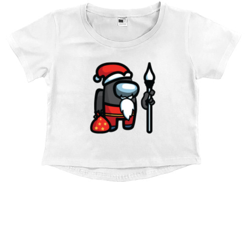 Kids' Premium Cropped T-Shirt - Among Us - Black Santa - Mfest