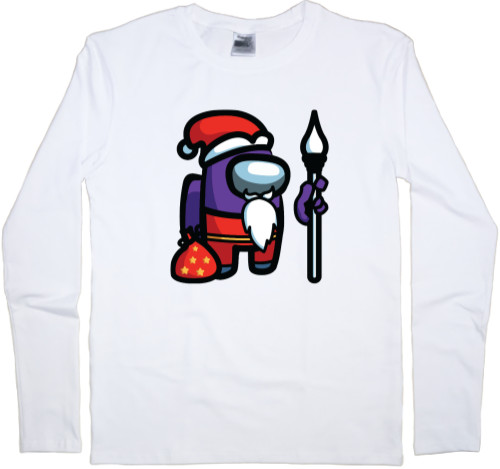 Men's Longsleeve Shirt - Among Us - Purple Santa - Mfest