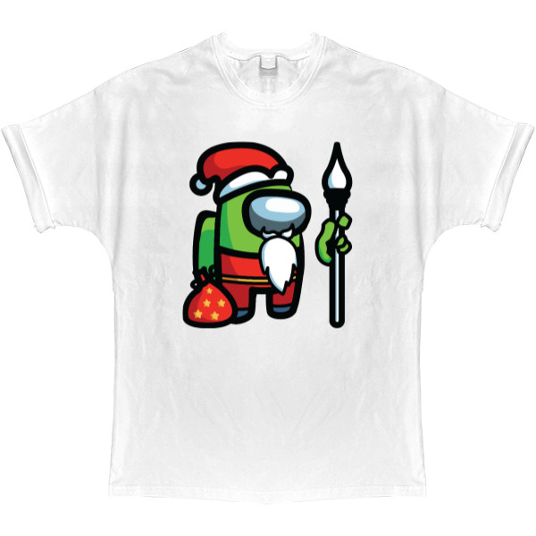 T-shirt Oversize - Among Us - Green Santa - Mfest