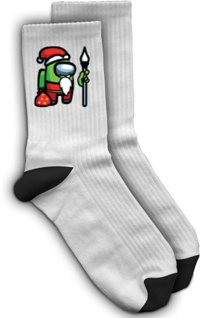 Socks - Among Us - Green Santa - Mfest