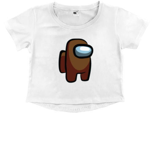 Kids' Premium Cropped T-Shirt - Among Us - Brown - Mfest