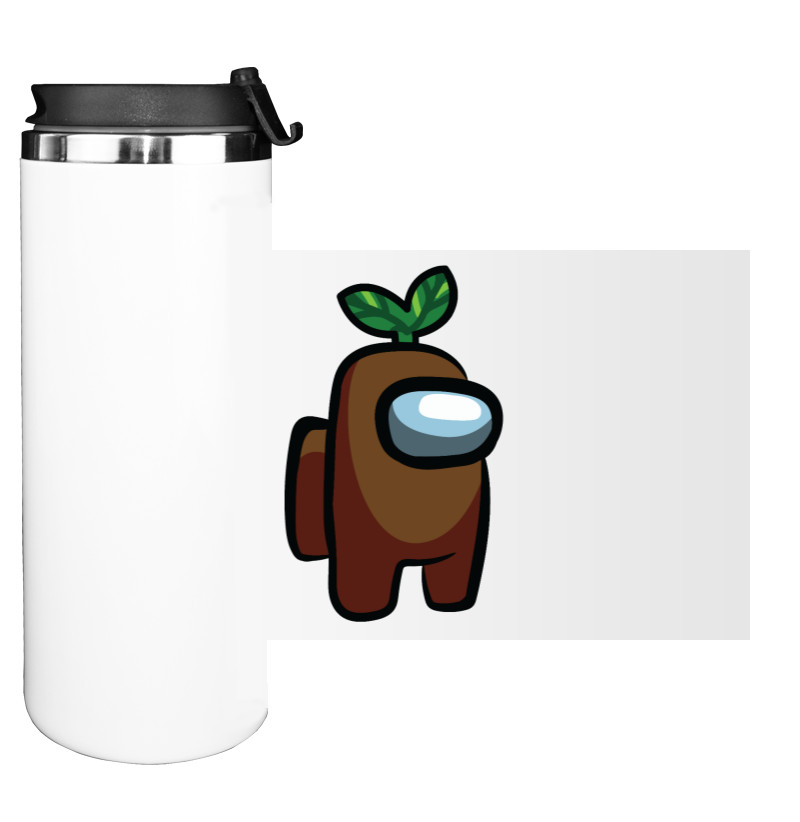 Water Bottle on Tumbler - Among Us - Brown Plant - Mfest