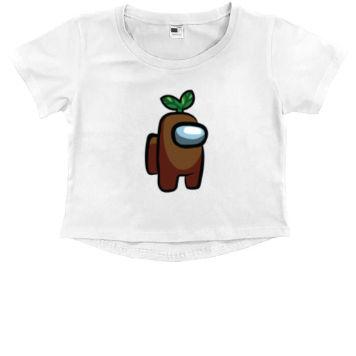 Kids' Premium Cropped T-Shirt - Among Us - Brown Plant - Mfest