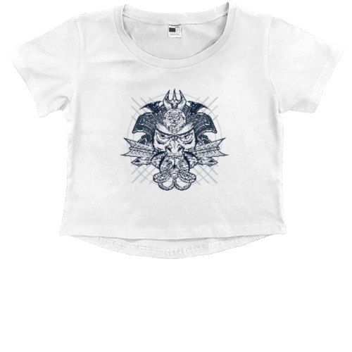 Kids' Premium Cropped T-Shirt - японский самурай - Mfest