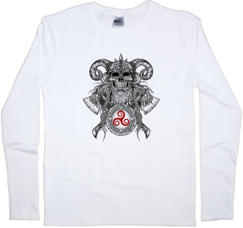 Men's Longsleeve Shirt - эмблема черепа викинга - Mfest