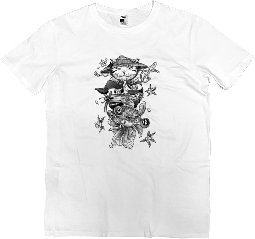 Men’s Premium T-Shirt - китайский кот монах медитирует - Mfest