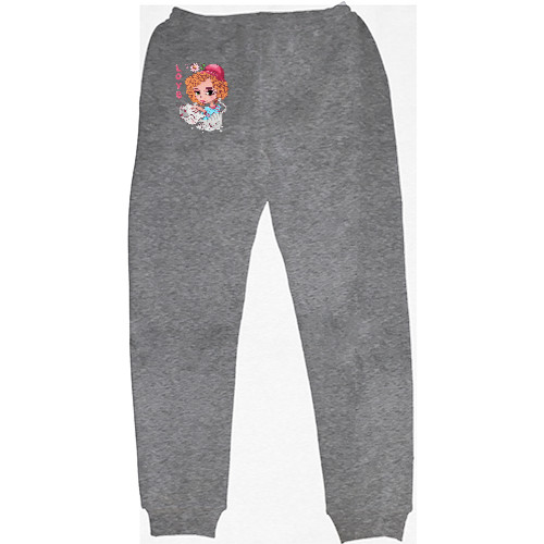 Men's Sweatpants - девушка гладит своего любимого кота - Mfest