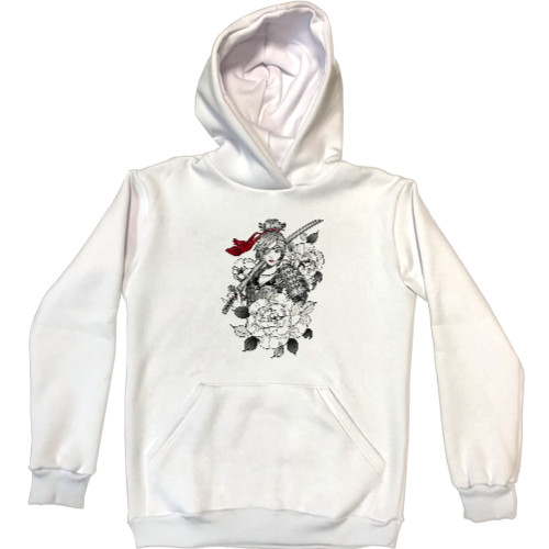 Unisex Hoodie - девушка самурай в боевой экипировке - Mfest