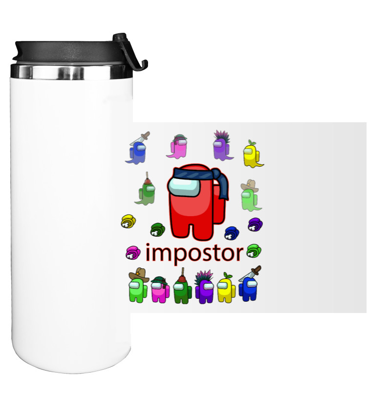 Water Bottle on Tumbler - AMONG US - Red Imposter - Mfest