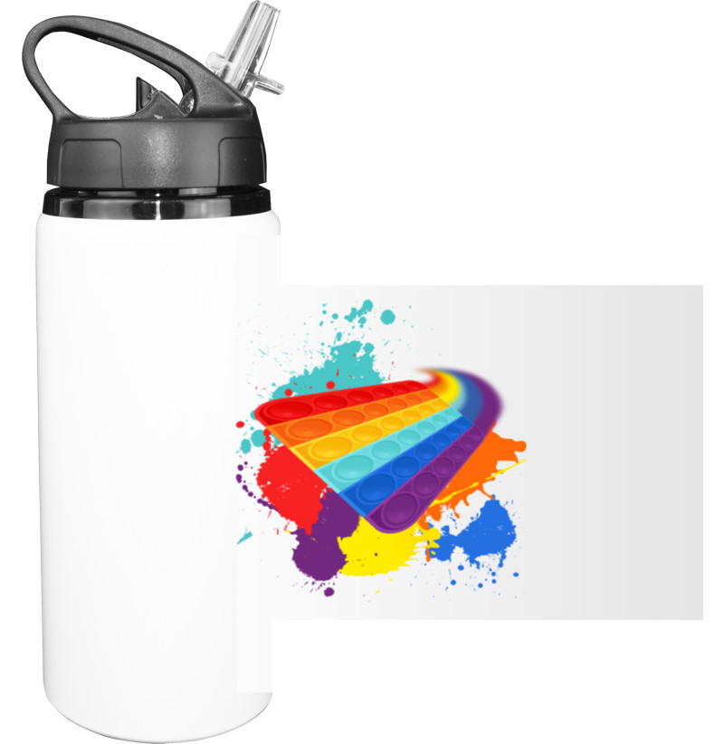 Pop it and Simple Dimple - Sport Water Bottle - flying popet - Mfest