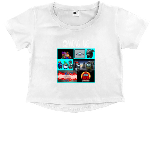 Kids' Premium Cropped T-Shirt - Among us Collage - Mfest