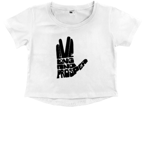 Kids' Premium Cropped T-Shirt - Live Long and Prosper Star Trek - Mfest