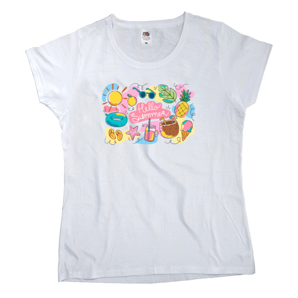 Women's T-shirt Fruit of the loom - hello summer - Mfest