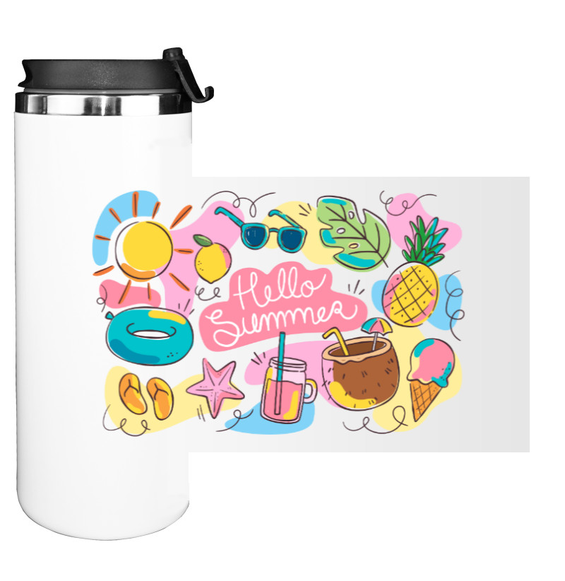 Water Bottle on Tumbler - hello summer - Mfest