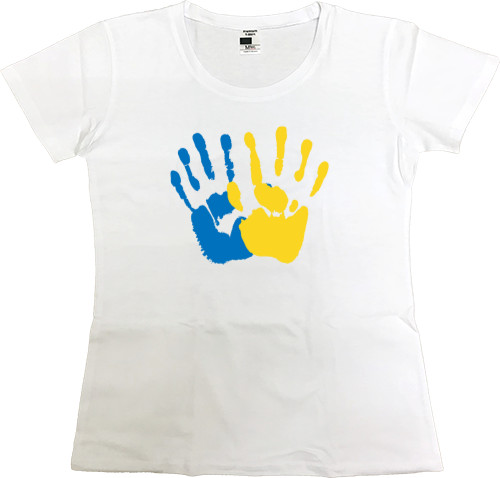 Women's Premium T-Shirt - Ukraine hands - Mfest