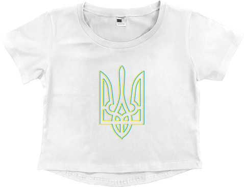 Women's Cropped Premium T-Shirt - Trident kolori Ukraine - Mfest