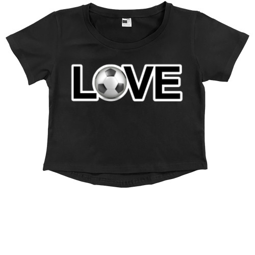 Kids' Premium Cropped T-Shirt - Люблю футбол - Mfest