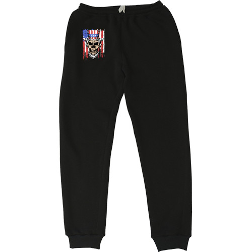 Women's Sweatpants - Череп и флаг США - Mfest