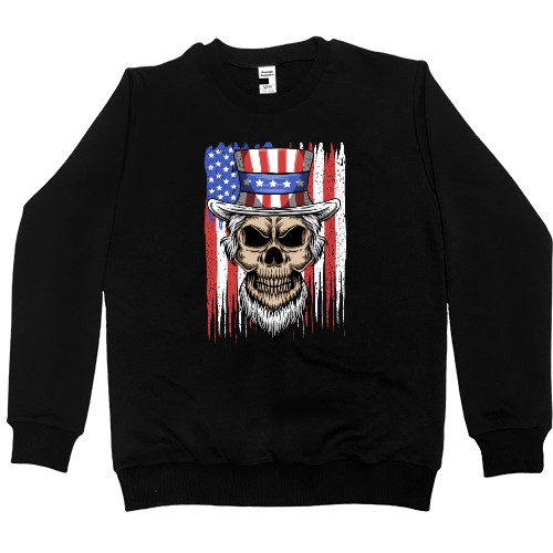 Women's Premium Sweatshirt - Череп и флаг США - Mfest