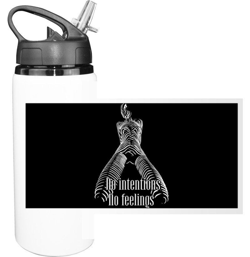 Sport Water Bottle - No intentions, no feelings - Mfest