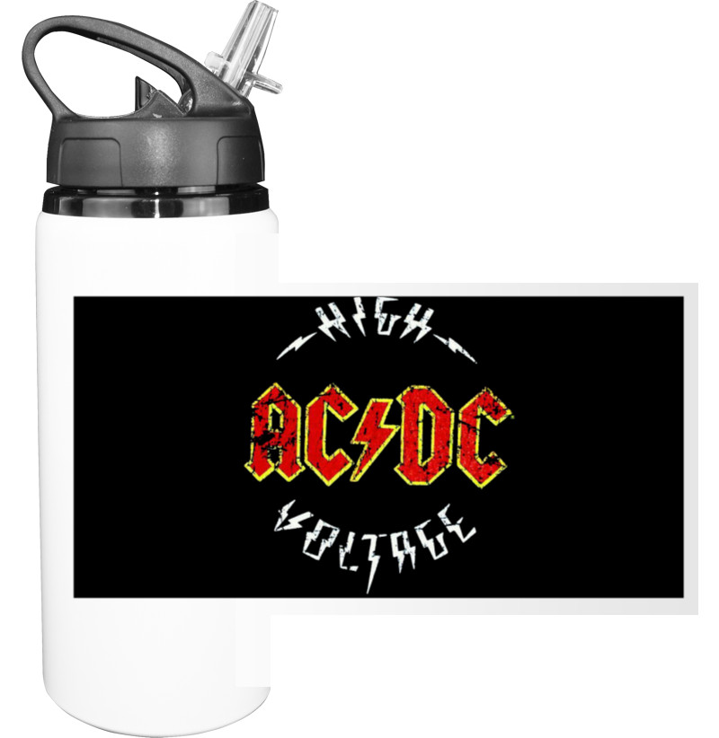 Бутылка для воды - AC DC rock 'n' roll art - Mfest