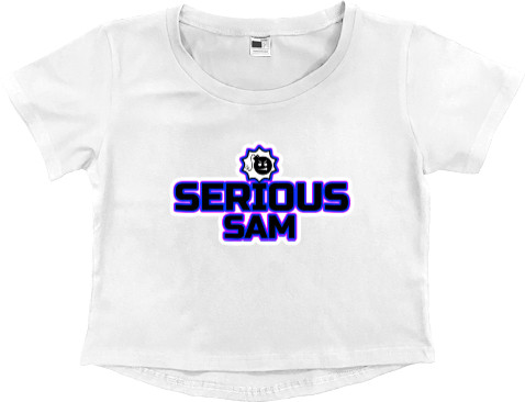 Women's Cropped Premium T-Shirt - serious sam - Mfest