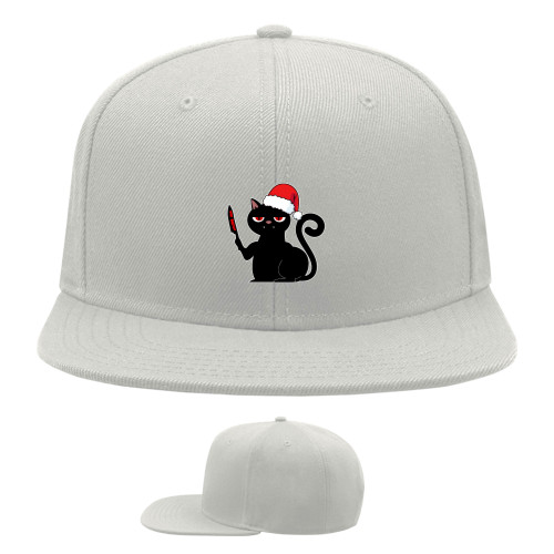 Snapback Baseball Cap - Cat with a Knife - Mfest