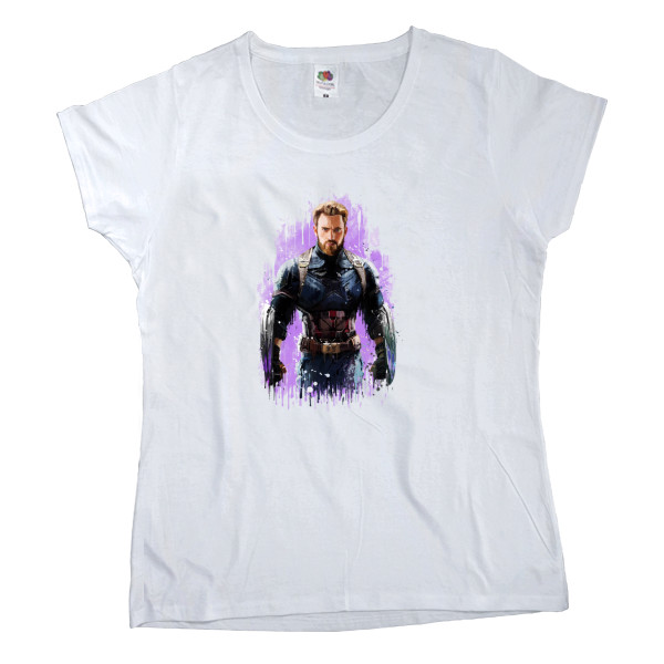 Women's T-shirt Fruit of the loom - Captain America art - Mfest