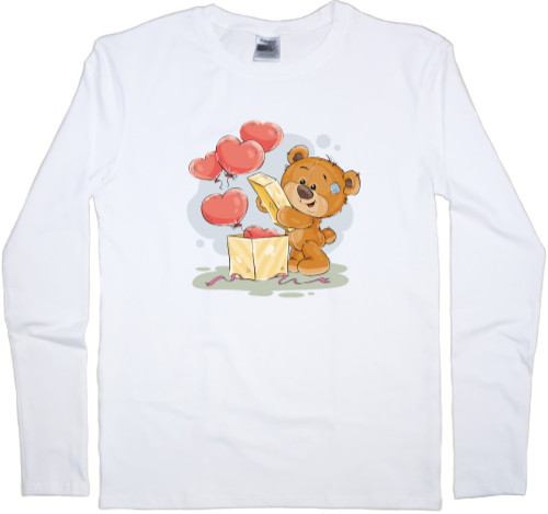 Kids' Longsleeve Shirt - Valentine's Day Bear - Mfest