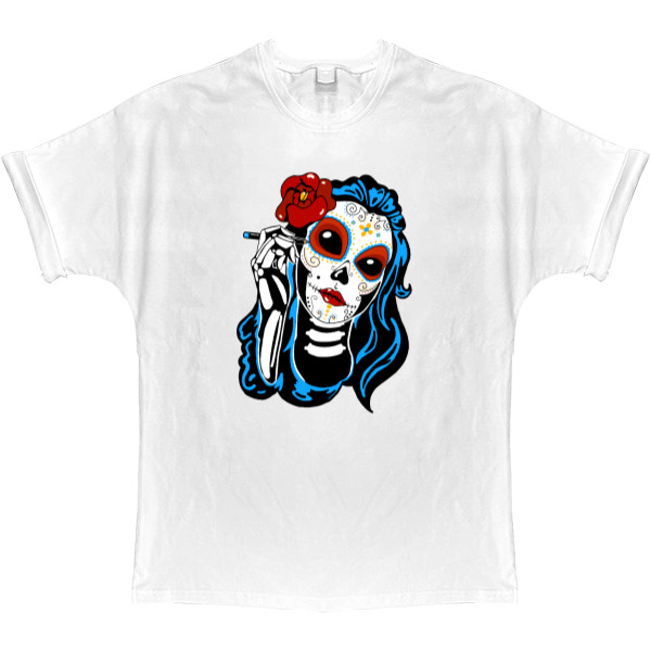 T-shirt Oversize - Girl Skull Mexican - Mfest