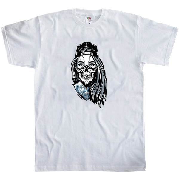 Kids' T-Shirt Fruit of the loom - Girl Skull New - Mfest