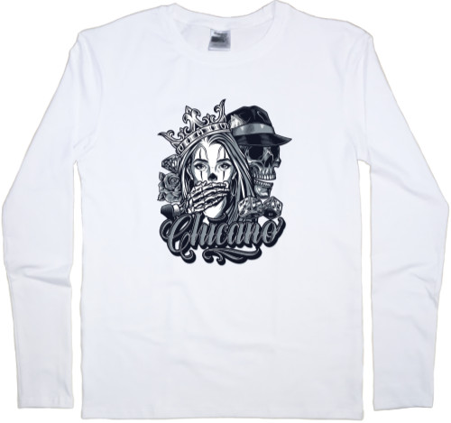 Men's Longsleeve Shirt - Girl with a Skeleton - Mfest