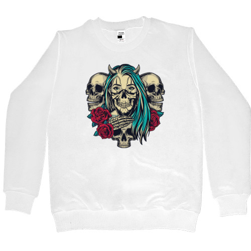 Women's Premium Sweatshirt - Girl with Skulls - Mfest