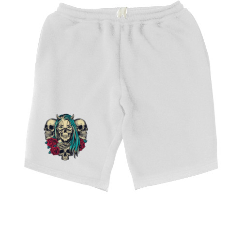 Men's Shorts - Girl with Skulls - Mfest