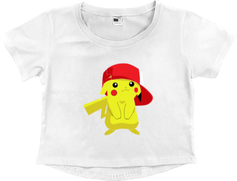 Women's Cropped Premium T-Shirt - Pikachu NEW - Mfest