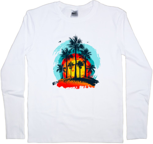 Men's Longsleeve Shirt - Palm trees in the Tropics - Mfest