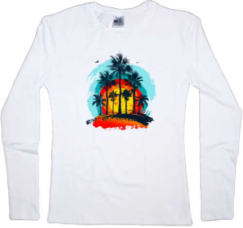 Women's Longsleeve Shirt - Palm trees in the Tropics - Mfest