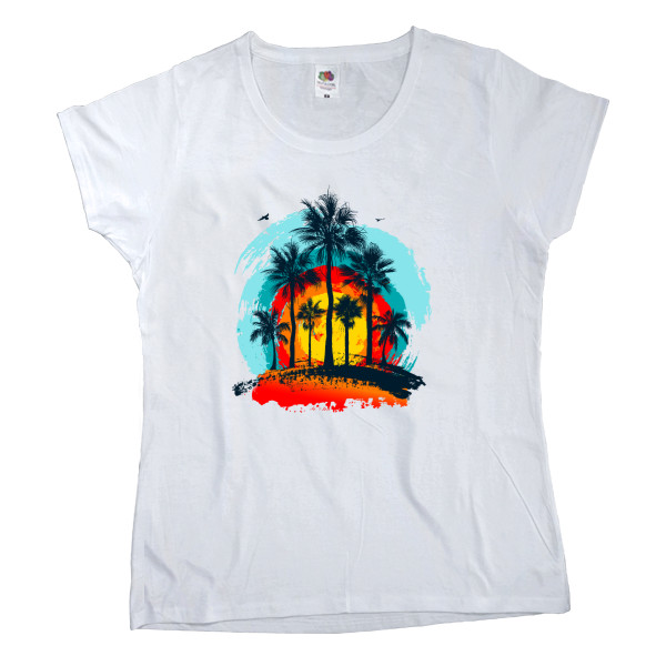 Women's T-shirt Fruit of the loom - Palm trees in the Tropics - Mfest