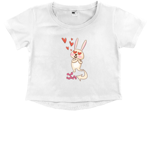 Kids' Premium Cropped T-Shirt - He is my bunny - Mfest