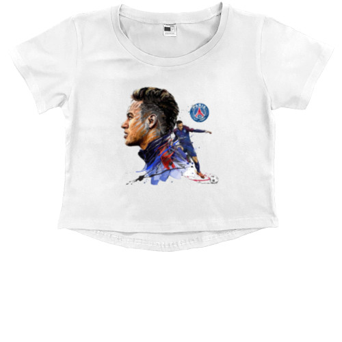 Kids' Premium Cropped T-Shirt - Neymar Art - Mfest